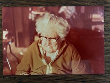 Elderly Woman 1980s Snapshot Photograph Candid Vintage Kodak Print