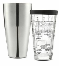 Boston Cocktail Shaker 400ml Alcohol Drink Making Recipes Mixer Bar - NEW