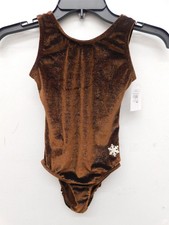 Gymnastics Dance Leotard Snowflake Brown Large Child Sparkle Acro Velvet Jazz C