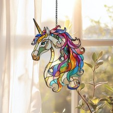 Iridescent Acrylic Suncatcher Unicorn Window Hanging Rainbow Mane Suncatcher