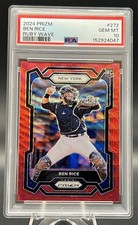 Ben Rice 2024 Panini Prizm -#272 Ruby Wave Prizm (RC) PSA 10! *POP 1*