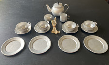 Vintage 1950's Aluminum Tin Child s Tea Set 20Piece including 4 Spoons wrapped