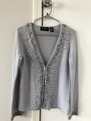 Dana Bushman Embellished Beaded Cardigan Sweater size S 