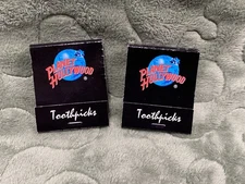 2 Vintage Toothpick Matchbooks Planet Hollywood, 5 picks in each, full