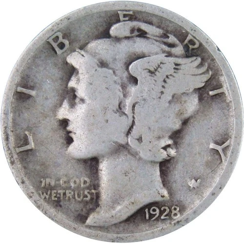 1928 Mercury Dime VG Very Good Silver 10c Coin