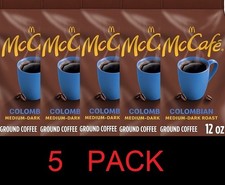 McCafe Colombian Medium - Dark Roast Ground Coffee 12 oz Bag - 5 PACK