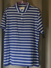 Blue w/ White Stripes Shirt Men s Large Polo. NWT