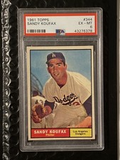 1961 Topps - #344 Sandy Koufax - PSA 6 - EX-MT