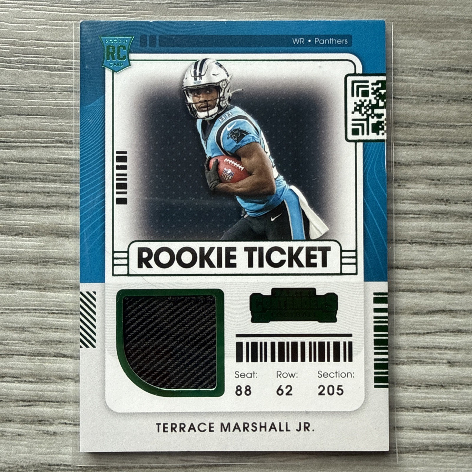 Terrace Marshall Jr. Panini Contenders Rookie Ticket Swatches #TMA Base