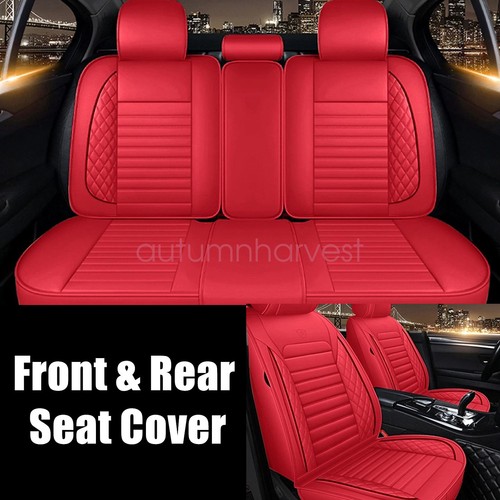 For Cadillac car Seat Cover 5-Seat Full Set Leather Front & Rear Protector Red - Picture 1 of 9