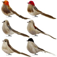 6PCS Artificial Birds Crafts Clip On Bird Ornaments Artificial Simulation Bir...