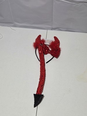 NWT Claire's Dress Up Accessories Red Devil Horns Headband Tail And Bowtie 010