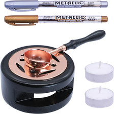 Wax Seal Warmer Kit, Sealing Wax Furnace Tool with 2Pcs Pens, Spoon and 2Pcs Can