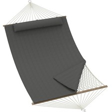 2 Person Hammock with Stand,Adjustable Steel Frame,Garden Patio Hammock Bed