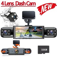 Dash Cam 4 Channel 360° Front Rear Inside Da...
