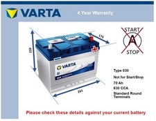 Battery fits ACURA VIGOR MDX NSX 2.5 3.0 3.2 3.5 90 to 05 Varta 068 630A 70Ah