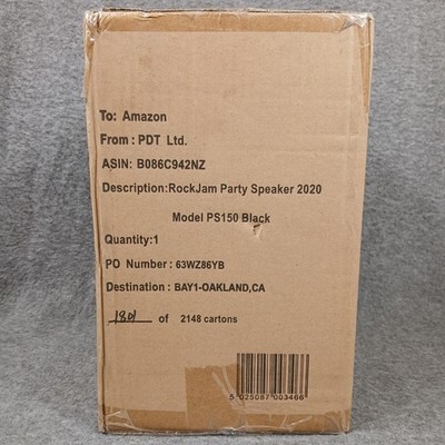 RockJam Party Speaker PS150 Black Portable Bluetooth Speaker New