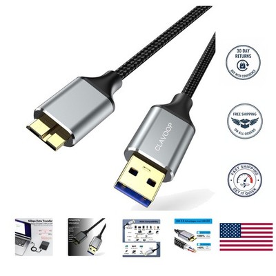 1.5FT USB 3.0 Micro B Cable - Reliable Data Transfer for SSDs & More