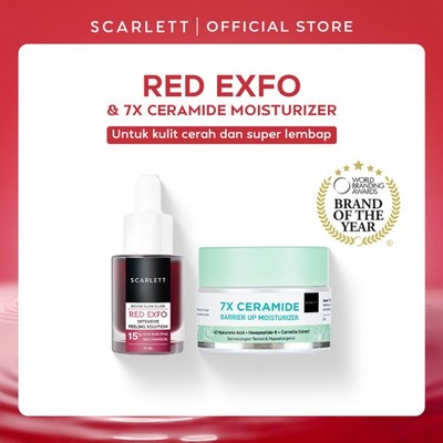 Red Exfoliating Serum 15% AHA BHA PHA + Ceramide Glow Face Moisturizer Set