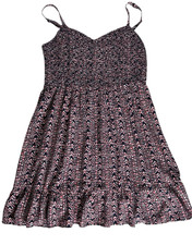 Torrid 3 Mini Challis Smocked Ruffle Detail Sleeveless Sundress Dress, 3X 22 24