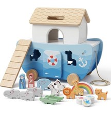 Wooden Noah s Ark Toy for Toddlers 1-3