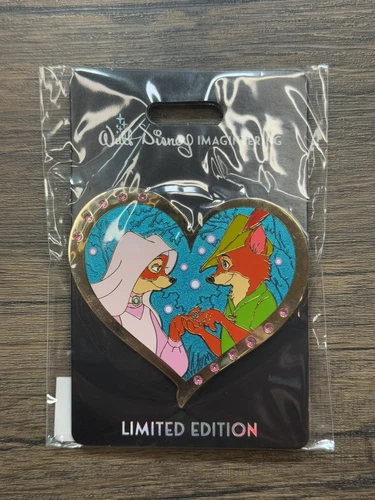 VALENTINO Disney WDI MOG Valentine's Heart Pin Marian & Robin Hood Pins LE 300 A1