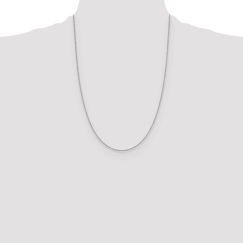 14K White Gold 1.15mm Diamond-cut Oval Link Chain Necklace 24" 2.51gm - Picture 4 of 4