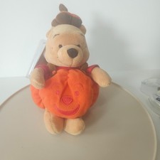 UK Disney store  Pumpkin Pooh Halloween bean bag beanie plush
