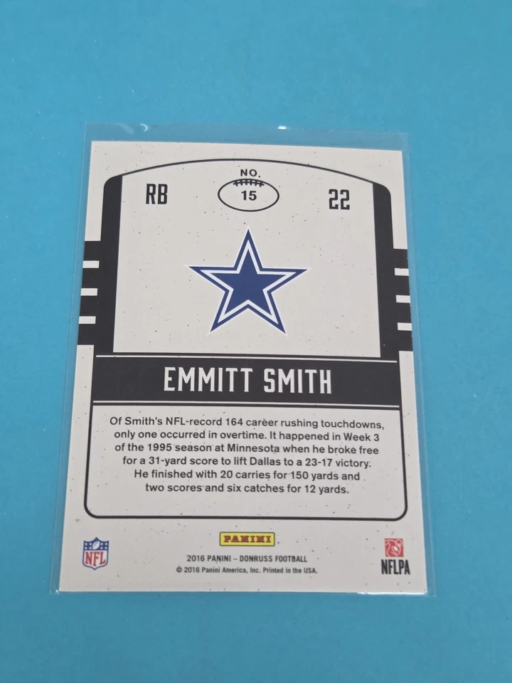 2016 Donruss Legends of the Fall #15 Emmitt Smith Cowboys FOOTBALL Card 3I - Image 2 of 2