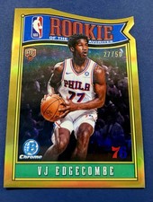 2025-26 Bowman Chrome VJ Edgecombe Rookie of the Year Fav. GOLD Die Cut #27/50