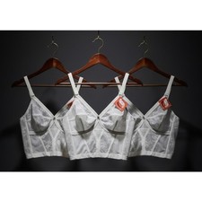 VINTAGE NEW 1960's Splendor Form Women's White Lace Bustier Top 34B Lot of 3