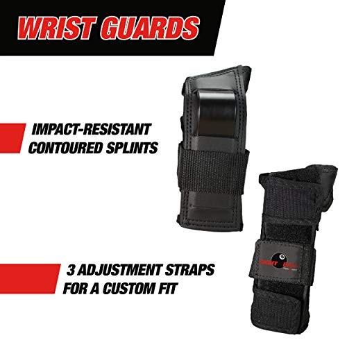 EIGHT BALL KIDS MULTI-SPORT PAD SET KNEE PADS ELBOW PADS WRISTGUARDS S/M BLACK