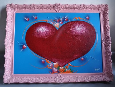 original Bild Künstlerin MicMac Bea Schröder Düsseldorf gerahmt Acryl Gemälde