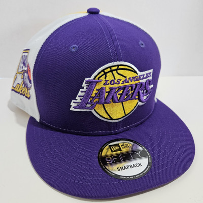 NEW Los Angeles Lakers New Era Pop Panels 9FIFTY Snapback Hat Purple White Yello