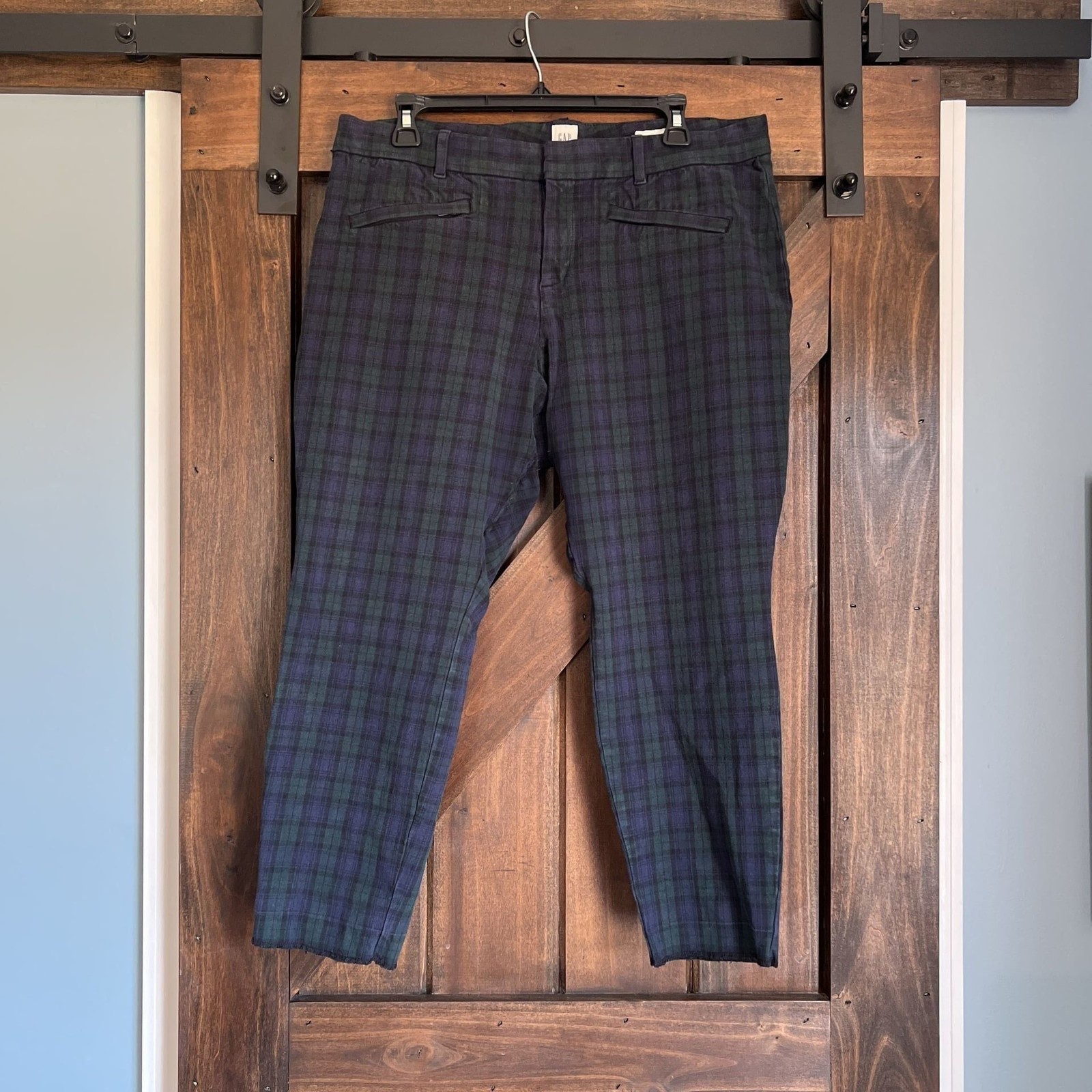 Gap Womens Signature Skinny Ankle Slim Pants Multicolor Plaid Mid Rise 14