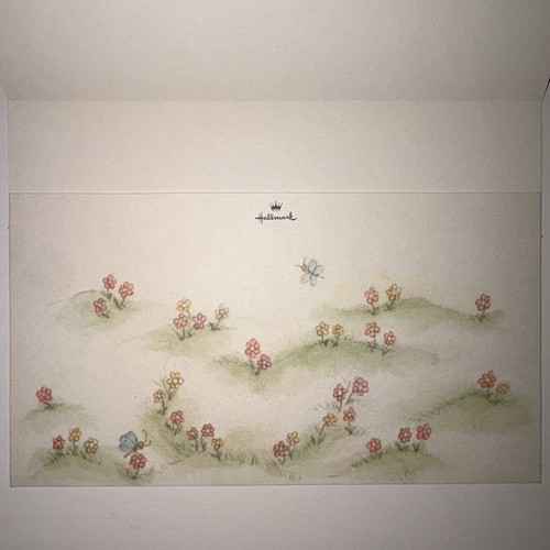 Vintage 1970s Hallmark Betsey Clark Stationary Gift Flower Fields Envelope Card - Picture 2 of 3