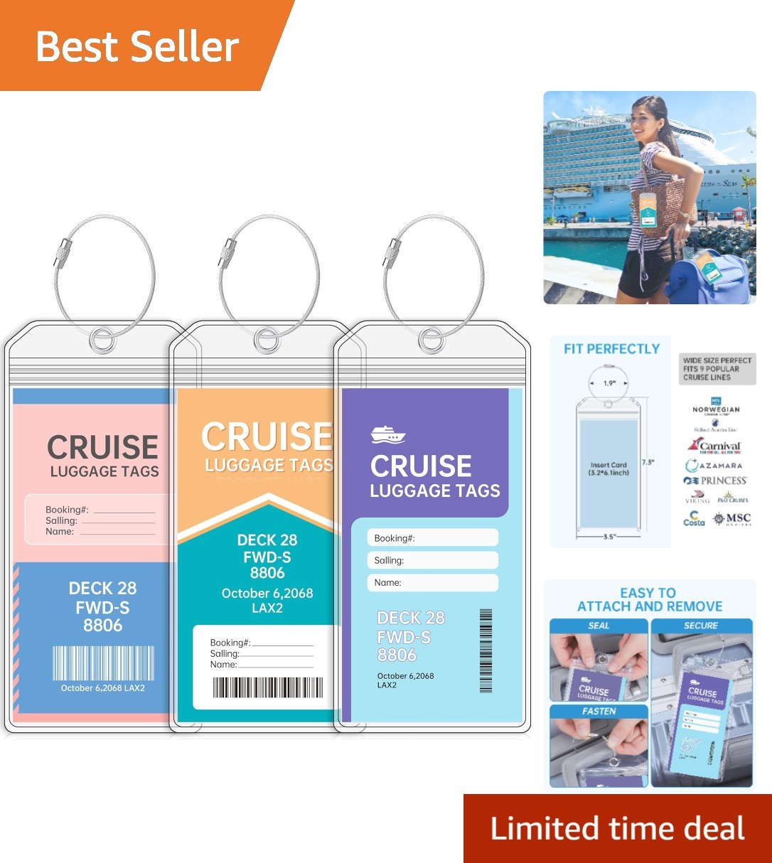 Tags For Carnival & Cruise Lines &ndash; 3 Pack For Easy Travel