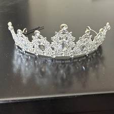 Silver Clear Crystal Rhinestone Bridal Tiara Wedding Hair Accessory