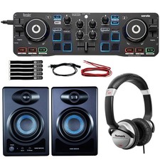Hercules DJControl Starlight Starter DJ Controller Set w Monitors  Headphones