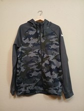 Nike Dri-FIT Hoodie Mens Large Gray Camo Full Zip Fleece Training Sweatshirt