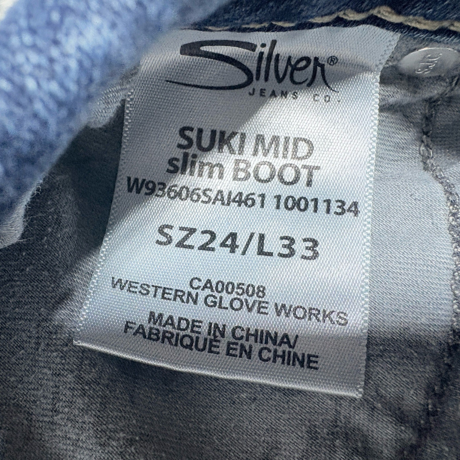 Silver Suki Jeans Womens 24W Fluid Denim Mid Slim Boot Inseam 33 Flap ...