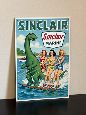 Hi Gloss! Sinclair  Marine Gasoline Pinup Vintage Style Metal Sign Advertising