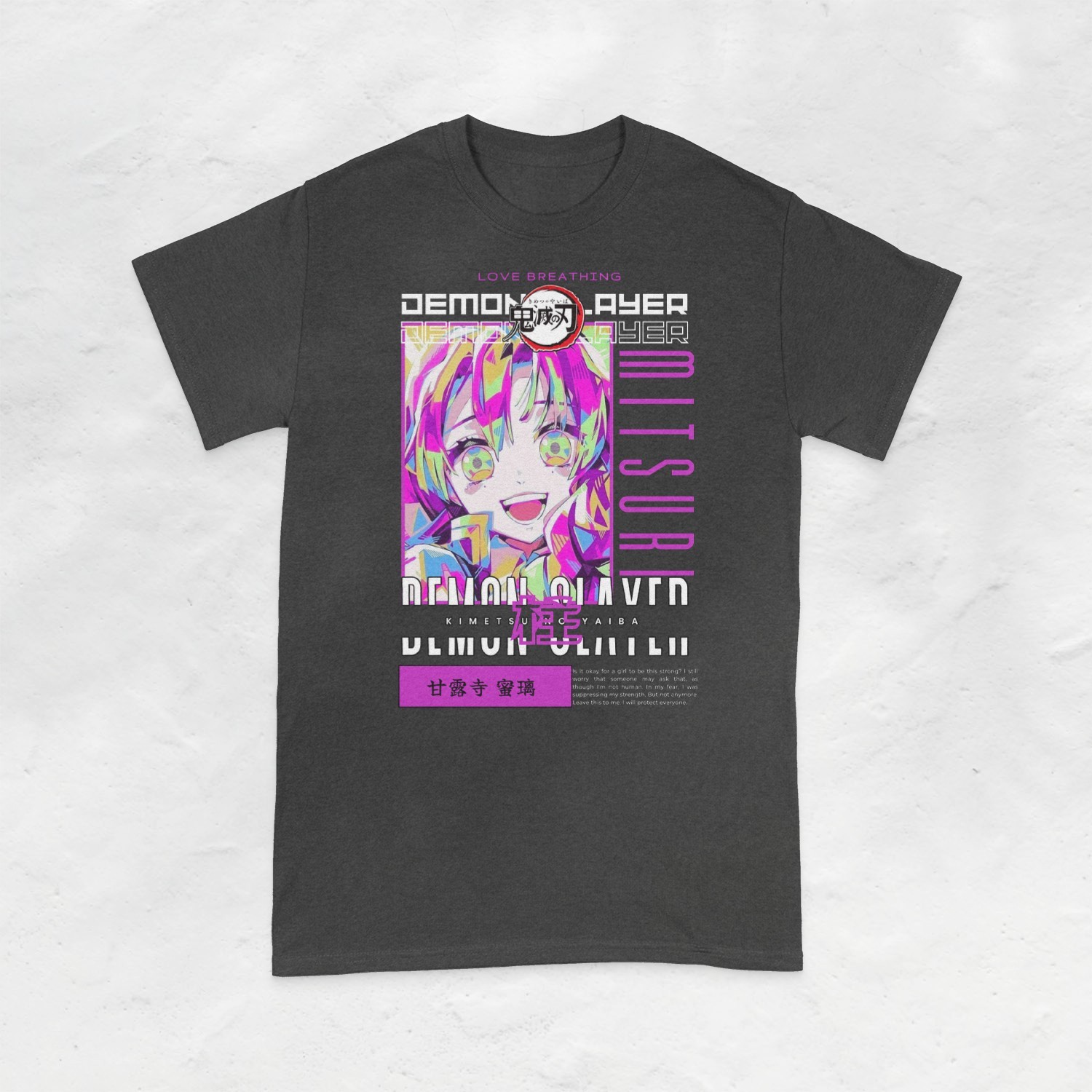 Mitsuri Kanroji Love Hashira TShirt Demon Slayer Anime Pillar Unisex Black S-5XL