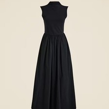 NWT J Crew Fitted Knit Mockneck Dress with Poplin Skirt XS