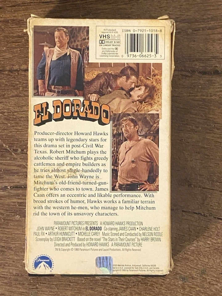 El Dorado VHS John Wayne 1966 Paramount Robert Mitchum James Cain - Imagem 2 de 3