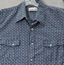 Wrangler Pearl Snap All Over Print Shirt Mens XL Geometric Aztec Cowboy Rodeo