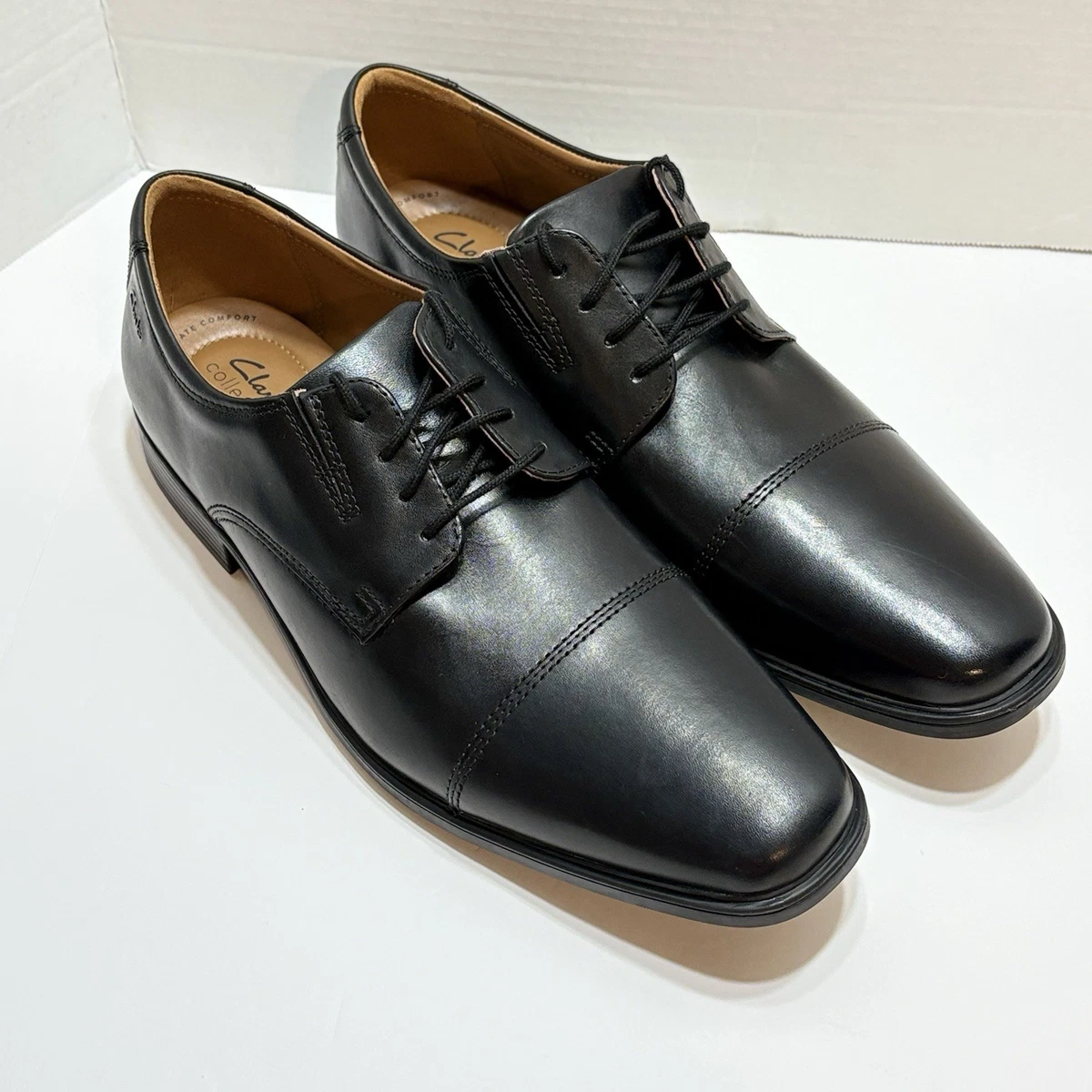 Clarks Tilden Cap Men\'s Black Leather Oxford Dress Shoes Size 11M‎ NIB Clarks Tilden Cap – Petersen main image 4
