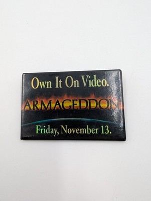 Armageddon ''Own It On Video!'' Collectible Button Pin Reflective 