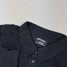 UNTUCKit Zingaro Shirt Charcoal Gray Polo XL Button Down Cotton Blend Peru