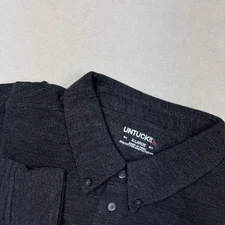 UNTUCKit Zingaro Shirt Charcoal Gray Polo XL Button Down Cotton Blend Peru